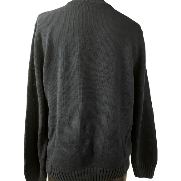 Chaps Cotton Sweater, navy blue white stripe - Picture 3 of 6